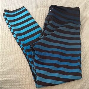 Striped Blue and Black Leggings
